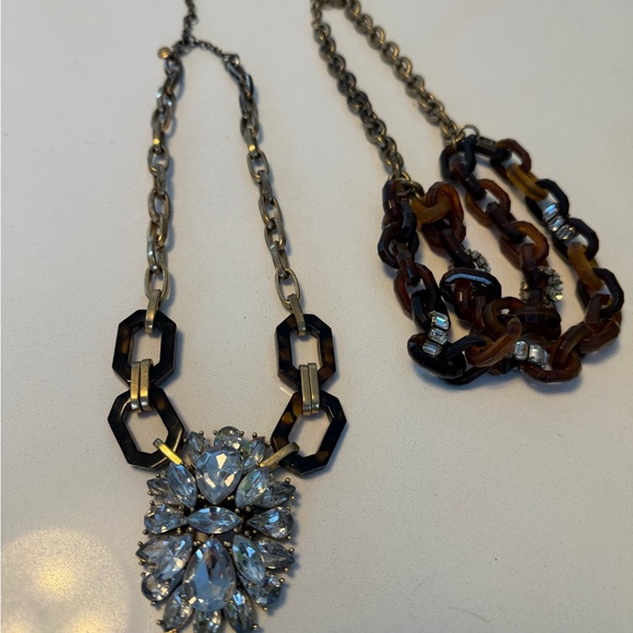 J. Crew Tortoise and Crystal Pendant Necklaces - Picture 3 of 3